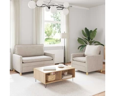 Sofa Sofos komplektas 2 vnt. Kreminė Poliesteris