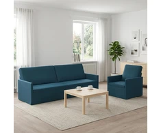 Sofa Sofos komplektas 2 vnt. Mėlyna Aksomas