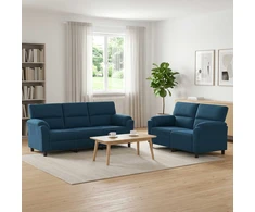 Sofa Sofos komplektas 2 vnt. Mėlyna Aksomas