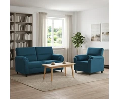 Sofa Sofos komplektas 2 vnt. Mėlyna Aksomas
