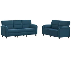 Sofa Sofos komplektas 2 vnt. Mėlyna Aksomas