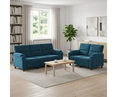 Sofa Sofos komplektas 2 vnt. Mėlyna Aksomas