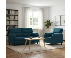 Sofa Sofos komplektas 2 vnt. Mėlyna Aksomas