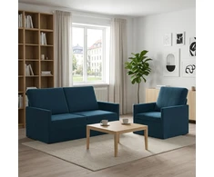 Sofa Sofos komplektas 2 vnt. Mėlyna Aksomas