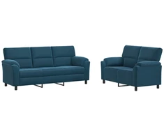Sofa Sofos komplektas 2 vnt. Mėlyna Aksomas
