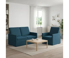 Sofa Sofos komplektas 2 vnt. Mėlyna Aksomas