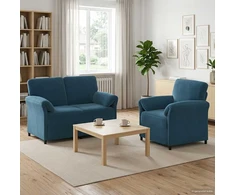 Sofa Sofos komplektas 2 vnt. Mėlyna Aksomas