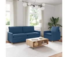Sofa Sofos komplektas 2 vnt. Mėlyna Audinys