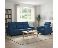 Sofa Sofos komplektas 2 vnt. Mėlyna Audinys