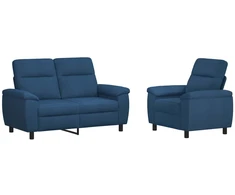 Sofa Sofos komplektas 2 vnt. Mėlyna Audinys