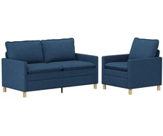 Sofa Sofos komplektas 2 vnt. Mėlyna Audinys