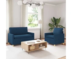 Sofa Sofos komplektas 2 vnt. Mėlyna Audinys
