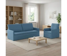 Sofa Sofos komplektas 2 vnt. Mėlyna Kordūrinis audinys