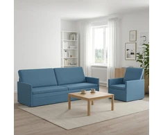 Sofa Sofos komplektas 2 vnt. Mėlyna Kordūrinis audinys