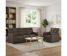 Sofa Sofos komplektas 2 vnt. Pilka Dirbtinė oda