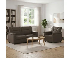 Sofa Sofos komplektas 2 vnt. Pilka Dirbtinė oda