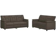 Sofa Sofos komplektas 2 vnt. Pilka Dirbtinė oda