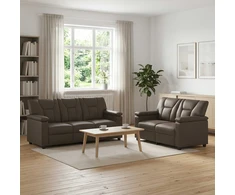 Sofa Sofos komplektas 2 vnt. Pilka Dirbtinė oda