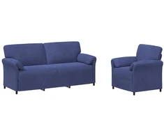 Sofa Sofos komplektas 2 vnt. Policijos mėlyna Aksomas