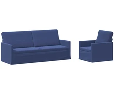 Sofa Sofos komplektas 2 vnt. Policijos mėlyna Aksomas