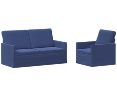 Sofa Sofos komplektas 2 vnt. Policijos mėlyna Aksomas