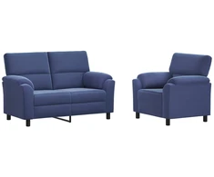 Sofa Sofos komplektas 2 vnt. Policijos mėlyna Aksomas