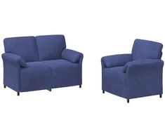 Sofa Sofos komplektas 2 vnt. Policijos mėlyna Aksomas