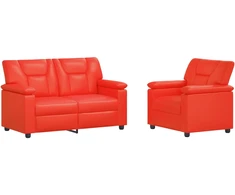 Sofa Sofos komplektas 2 vnt. Raudona Dirbtinė oda