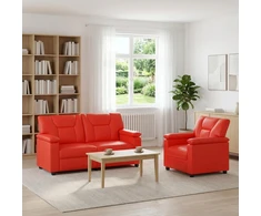 Sofa Sofos komplektas 2 vnt. Raudona Dirbtinė oda