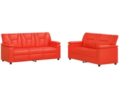 Sofa Sofos komplektas 2 vnt. Raudona Dirbtinė oda