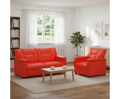 Sofa Sofos komplektas 2 vnt. Raudona Dirbtinė oda