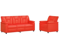 Sofa Sofos komplektas 2 vnt. Raudona Dirbtinė oda