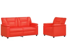 Sofa Sofos komplektas 2 vnt. Raudona Dirbtinė oda