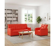 Sofa Sofos komplektas 2 vnt. Raudona Dirbtinė oda