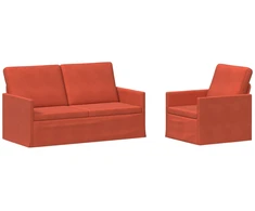 Sofa Sofos komplektas 2 vnt. Raudona oranžinė Kordūrinis audinys