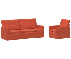 Sofa Sofos komplektas 2 vnt. Raudona oranžinė Kordūrinis audinys