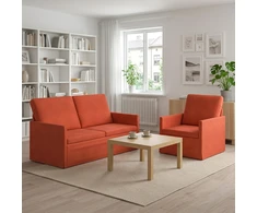 Sofa Sofos komplektas 2 vnt. Raudona oranžinė Kordūrinis audinys