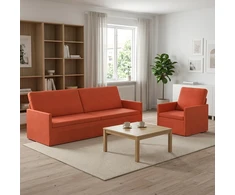 Sofa Sofos komplektas 2 vnt. Raudona oranžinė Kordūrinis audinys