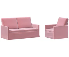 Sofa Sofos komplektas 2 vnt. Rožinė Aksomas