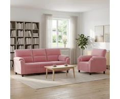 Sofa Sofos komplektas 2 vnt. Rožinė Aksomas