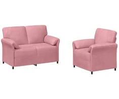 Sofa Sofos komplektas 2 vnt. Rožinė Aksomas