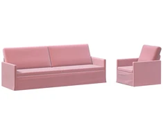 Sofa Sofos komplektas 2 vnt. Rožinė Aksomas