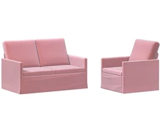 Sofa Sofos komplektas 2 vnt. Rožinė Aksomas
