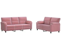 Sofa Sofos komplektas 2 vnt. Rožinė Aksomas