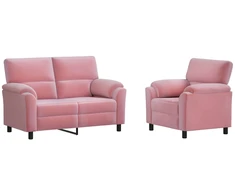 Sofa Sofos komplektas 2 vnt. Rožinė Aksomas