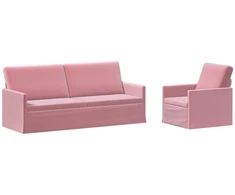Sofa Sofos komplektas 2 vnt. Rožinė Aksomas
