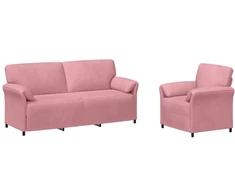 Sofa Sofos komplektas 2 vnt. Rožinė Aksomas