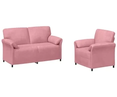 Sofa Sofos komplektas 2 vnt. Rožinė Aksomas