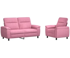 Sofa Sofos komplektas 2 vnt. Rožinė Audinys