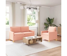 Sofa Sofos komplektas 2 vnt. Rožinė Audinys